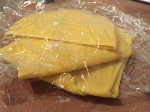Dough about to be laminated